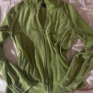 Green velvet BCBG Women's zipup